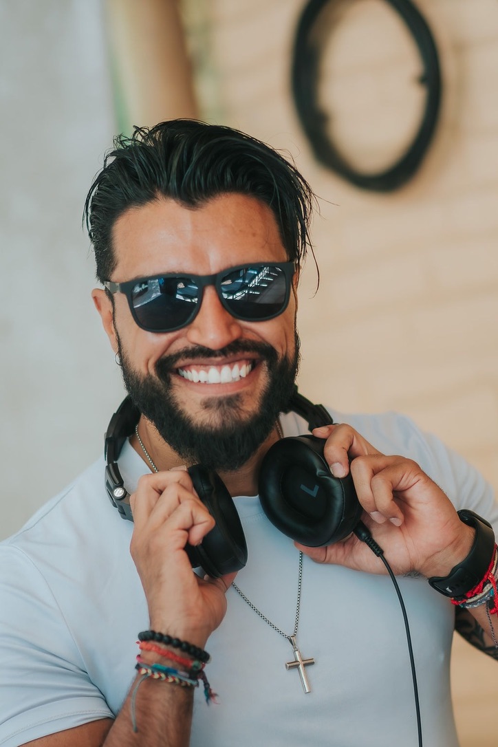 Jose Medina with headphones